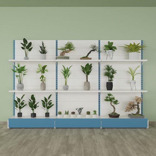 Scaffalature metalliche da negozio a parete