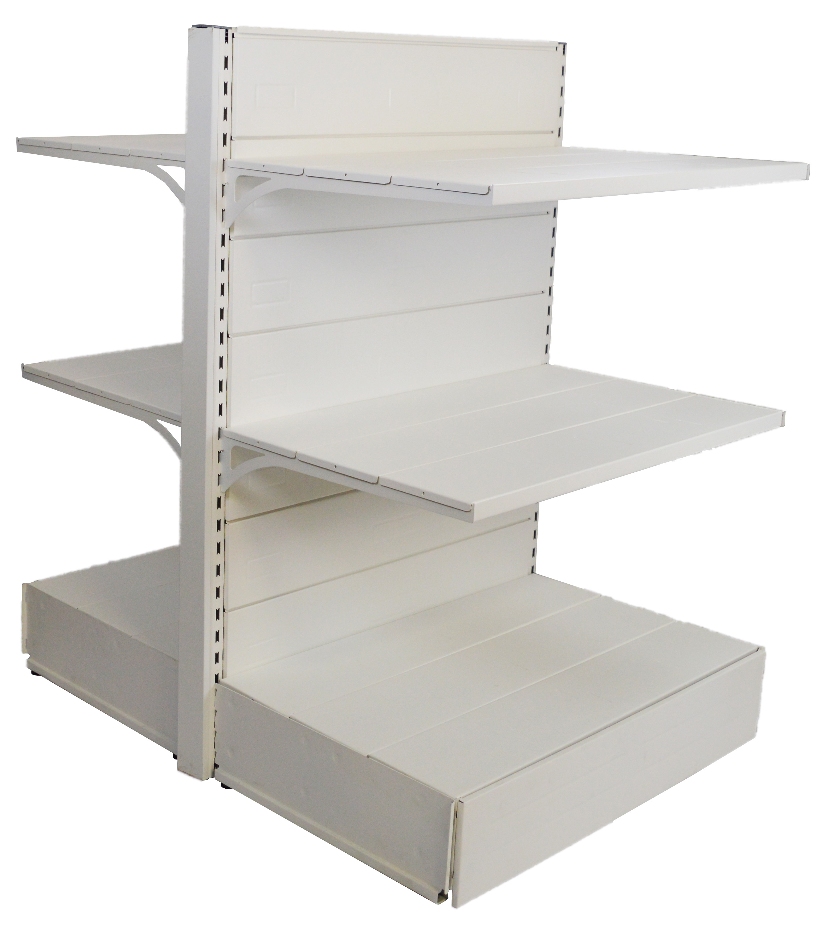 castellani scaffalatura metallica per arredamento negozi colore bianco cm. 97x60x140h, bianco