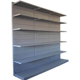 Modulo aggiuntivo scaffale verniciato alluminio da negozio abbigliamento di cm. 45x50x200h