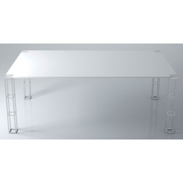 Tavolo con piano in cristallo trasparente per sala riunione cm. 240x120x74h