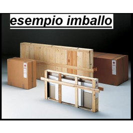Vetrina espositiva con mobile basso in legno colorato cm. 157x40x130h