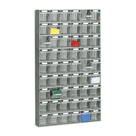 Scaffalatura di plastica practibox con cassetti di varie dimensioni cm. 60x10,7x100,8h
