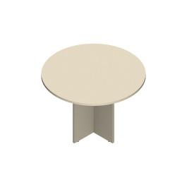 Tavolo riunione circolare con gamba pannellata in melaminico cm. 105X75H