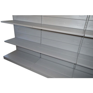 Scaffale in metallo verniciato alluminio per negozio cm. 75x40x300h