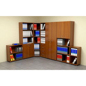 Libreria di legno per ufficio con piani regolabili in altezza cm. 40x32x196h 