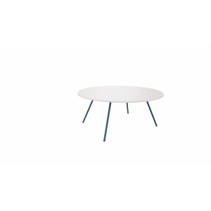 Tavolo rotondo per sala riunione con piano melaminico e struttura metallica cm. Ø120/160x75h