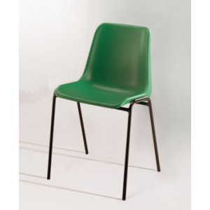 Kit n°4 sedie per mensa colore verde con struttura in acciaio nero
