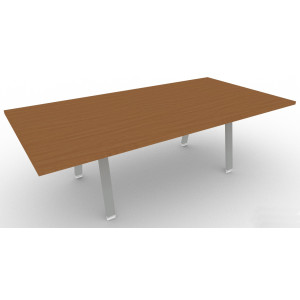 Tavolo riunione in legno per ufficio con gambe metalliche a cavalletto cm. 210/280x120x73,4h