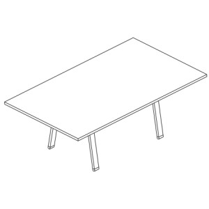 Tavolo riunione in legno per ufficio con gambe metalliche a cavalletto cm. 210/280x120x73,4h