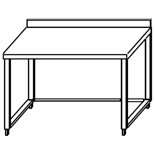 Tavolo in Acciaio Inox AISI 304 18/10 su gambe quadre senza ripiano senza  alzatina dim. 40x60x85h