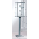 Vetrina per esposizione in vetro con piantana verticale in metallo verniciato cm. 45x45x195h