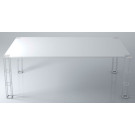 Tavolo con piano in cristallo trasparente per sala riunione cm. 240x120x74h