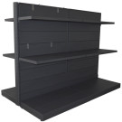 Modulo aggiuntivo scaffale verniciato nero ghisa per negozio di cm. 97x50x140h