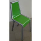 Sedia verniciata verde per sala d'attesa in kit da 4 pezzi