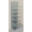 Scaffalatura di metallo zincata per allestimento negozi con moduli a parete cm. 97x50x300h