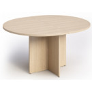Tavolo ovale per sale riunioni in melaminico colore rovere con gambe a croce cm. 140x120x73h