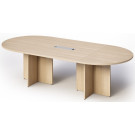 Tavolo ovale in melaminico con gambe a croce per sala riunioni cm. 380x120x73h