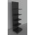 Modulo aggiuntivo scaffale verniciato nero ghisa a piani regolabili per negozio di cm. 75x50x250h