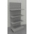 Modulo aggiuntivo scaffale metallico verniciato alluminio da negozi di cm. 97x30x200h