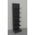 Scaffale per negozio in metallo verniciato nero ghisa a parete cm. 75x50x300h