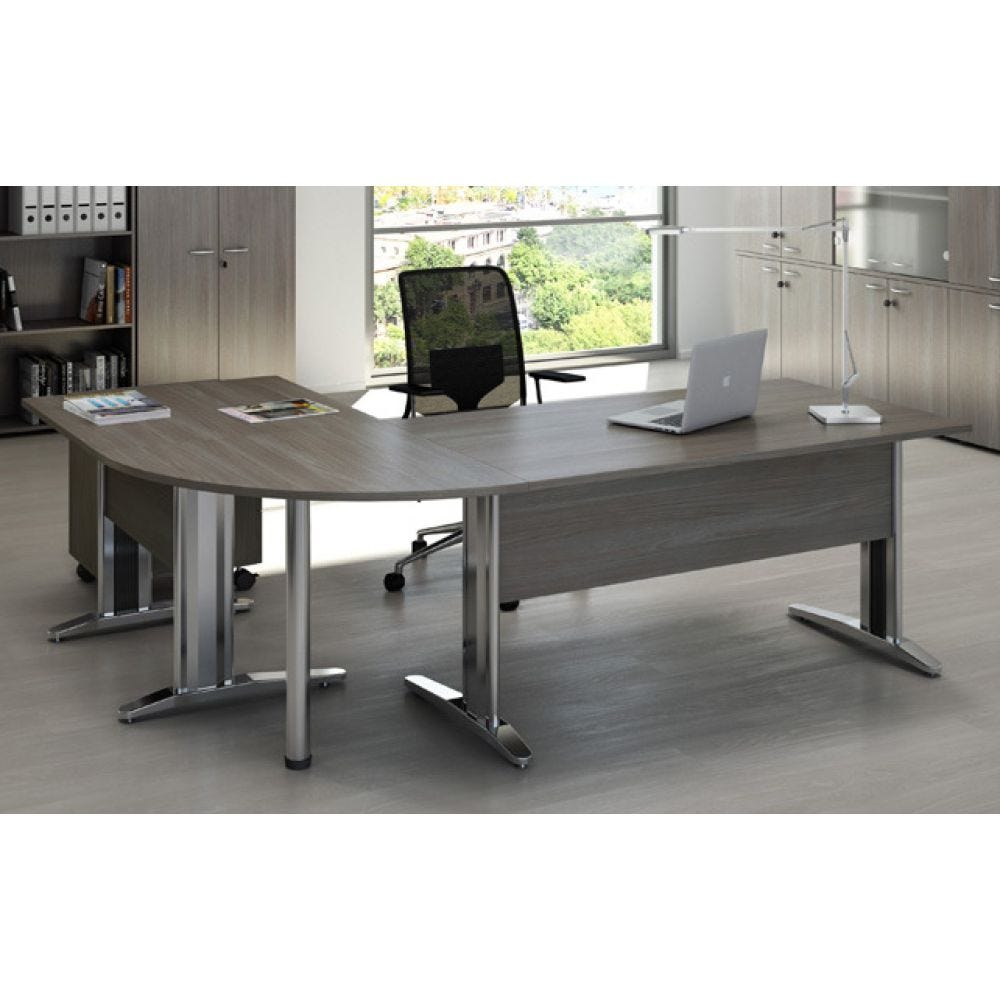 Scrivanie angolari per ufficio design con cassetti in legno