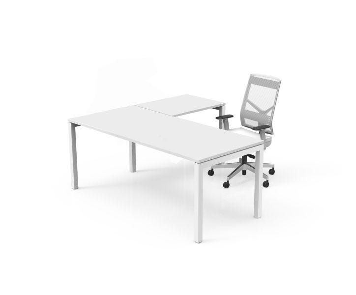 Allungo laterale per scrivania con gambe in metallo a sezione quadrata cm. 80x60x73h