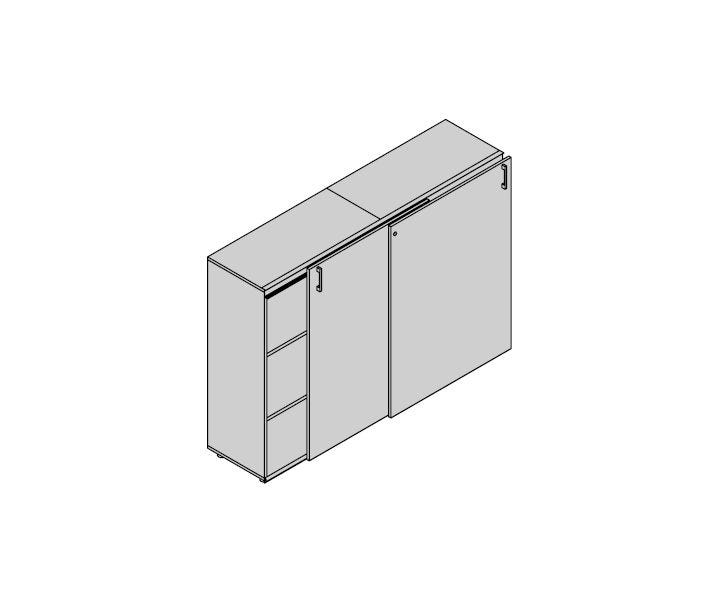 Libreria per ufficio con ante scorrevoli cm. 180x50,5x130h