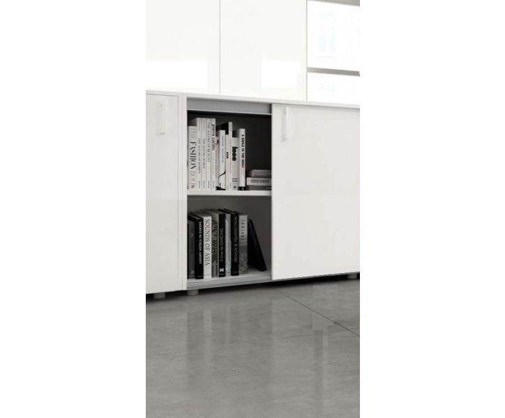 Libreria per ufficio con ante scorrevoli cm. 180x50,5x130h