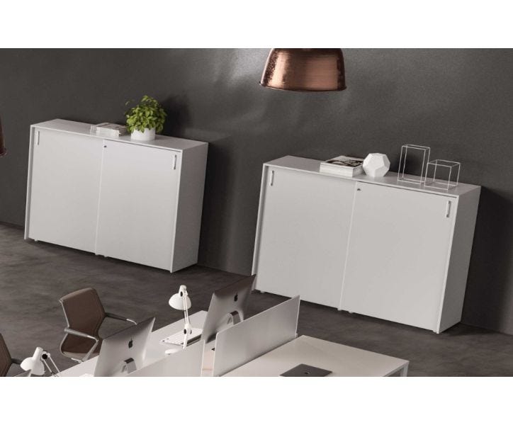 Libreria per ufficio con ante scorrevoli cm. 180x50,5x130h