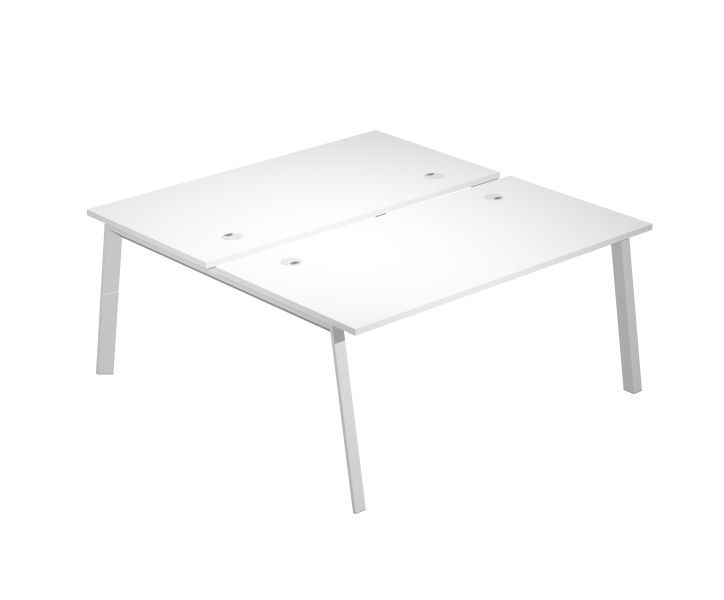 Scrivania contrapposta senza pannello divisorio con gambe in metallo cm. 120/140/160/180x165,2x72,5h