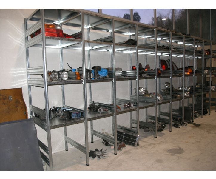MODULO AGGIUNTIVO scaffalatura di metallo da magazzino Zincata cm. 120x70x242h