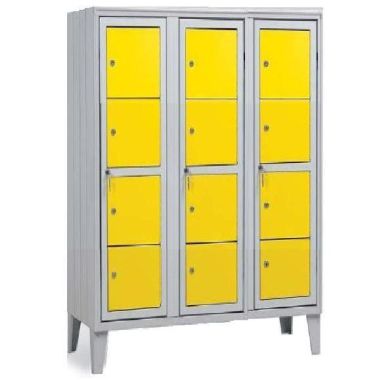 Casellario monoblocco di lamiera verniciata a 12 vani cm. 120x50x180h