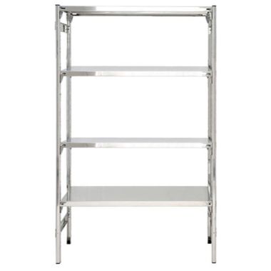 Scaffalatura inox per cibi e alimenti con piani lisci cm. 100x60x180h