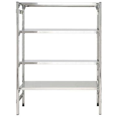 Scaffale inox con piani ad incastro per cibi alimenti prodotti alimentari cm. 130x50x180h