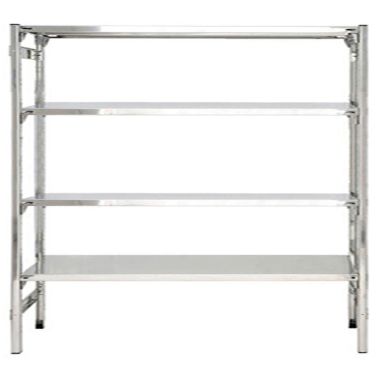 Scaffale inox con piani regolabili ad incastro cm. 200x50x180h