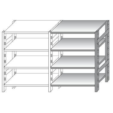 Modulo aggiuntivo per scaffalatura inox a piani di cm. 70x60x180h