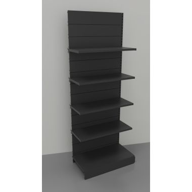 Modulo aggiuntivo scaffale verniciato nero ghisa per negozio abbigliamento di cm. 100x50x250h