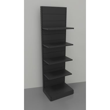 Scaffale da negozio in metallo verniciato nero ghisa a parete cm. 75x50x250h