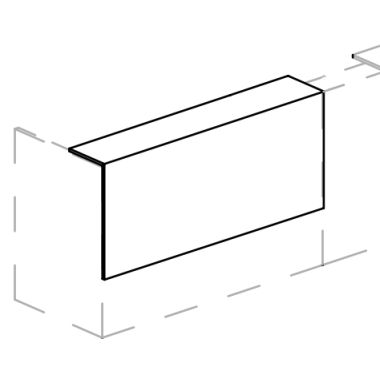 Alzata lunga per reception cm. 160/180/200x30x70h