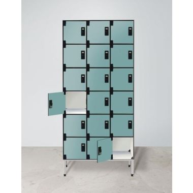 Armadio casellario in laminato stratificato HPL a 18 posti cm. 93,2x50x200h