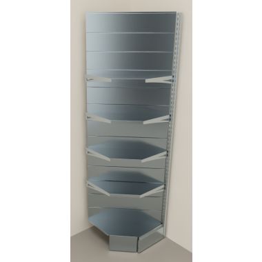 Modulo aggiuntivo scaffale in metallo ad angolo di cm. 70x70x250h