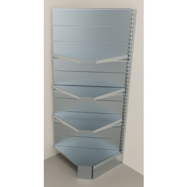 Modulo aggiuntivo zincato scaffale ad angolo per negozio di cm. 70x70x200h