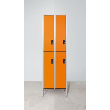 Armadio spogliatoio in laminato stratificato HPL sovrapposto a 4 posti certificato per uso alimentare cm. 80x50x200h