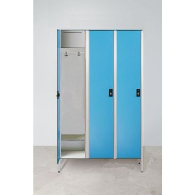 Armadio spogliatoio in laminato stratificato HPL a 3 posti certificato per uso alimentare cm. 120x50x200h