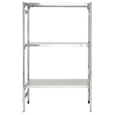 SCAFFALATURA lineare con piani lisci ad incastro in acciaio inox cm. 100x30x150h