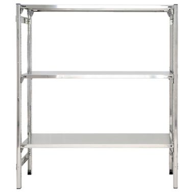 SCAFFALATURA in acciaio inox ad incastro con piani lisci cm. 160x30x150h
