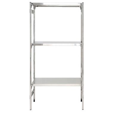 SCAFFALATURA lineare in acciaio inox a ganci con piani regolabili cm. 60x60x150h