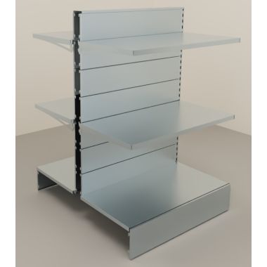 Modulo continuativo zincato scaffalatura da negozio con piani a mensole di cm. 100x50x140h