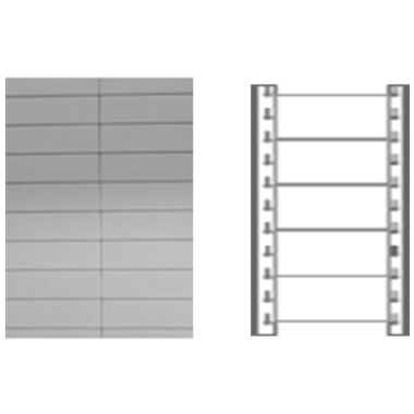 Schiena in lamiera zincata a 5 doghe per scaffale magazzino cm. 120x100h