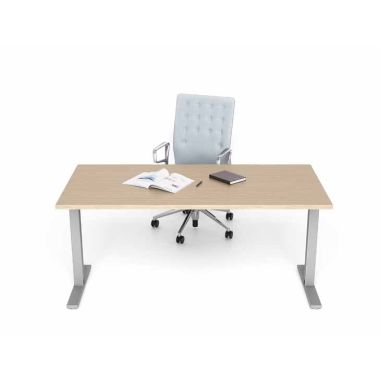 Scrivania operativa da ufficio con piano in melaminico e struttura portante in ferro verniciato cm. 120/140/160/180x70x74h